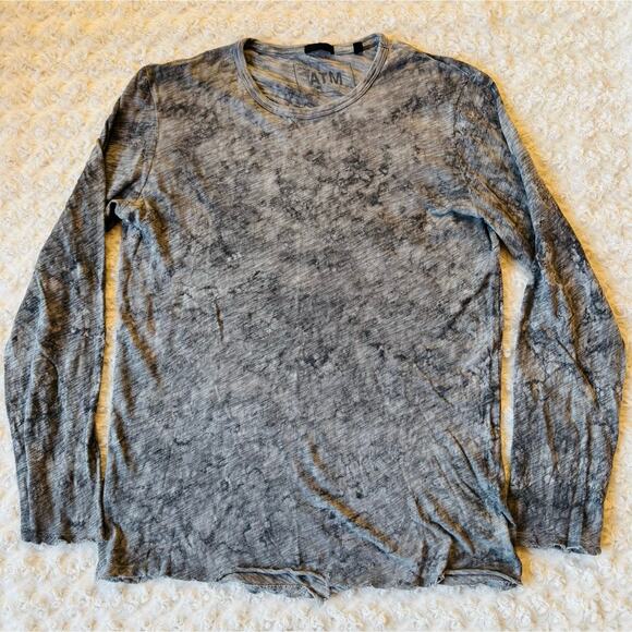 ATM Anthony Thomas Melillo Mens Slub Jersey Destroyed Wash Long Sleeve T Shirt M - Picture 1 of 9